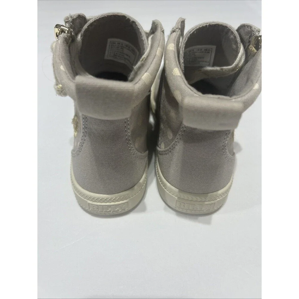 BILLY Footwear Classic Lace High Gray Polka Dot High Top Shoes Kids 12M